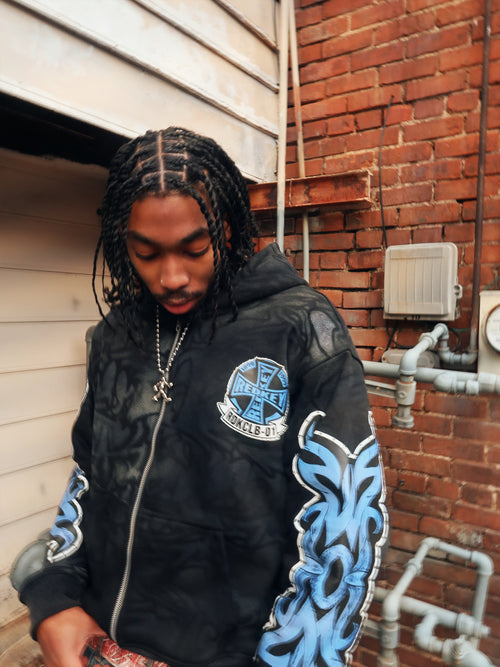 “ROGUE GRAFFITI” BLUE ZIP UP