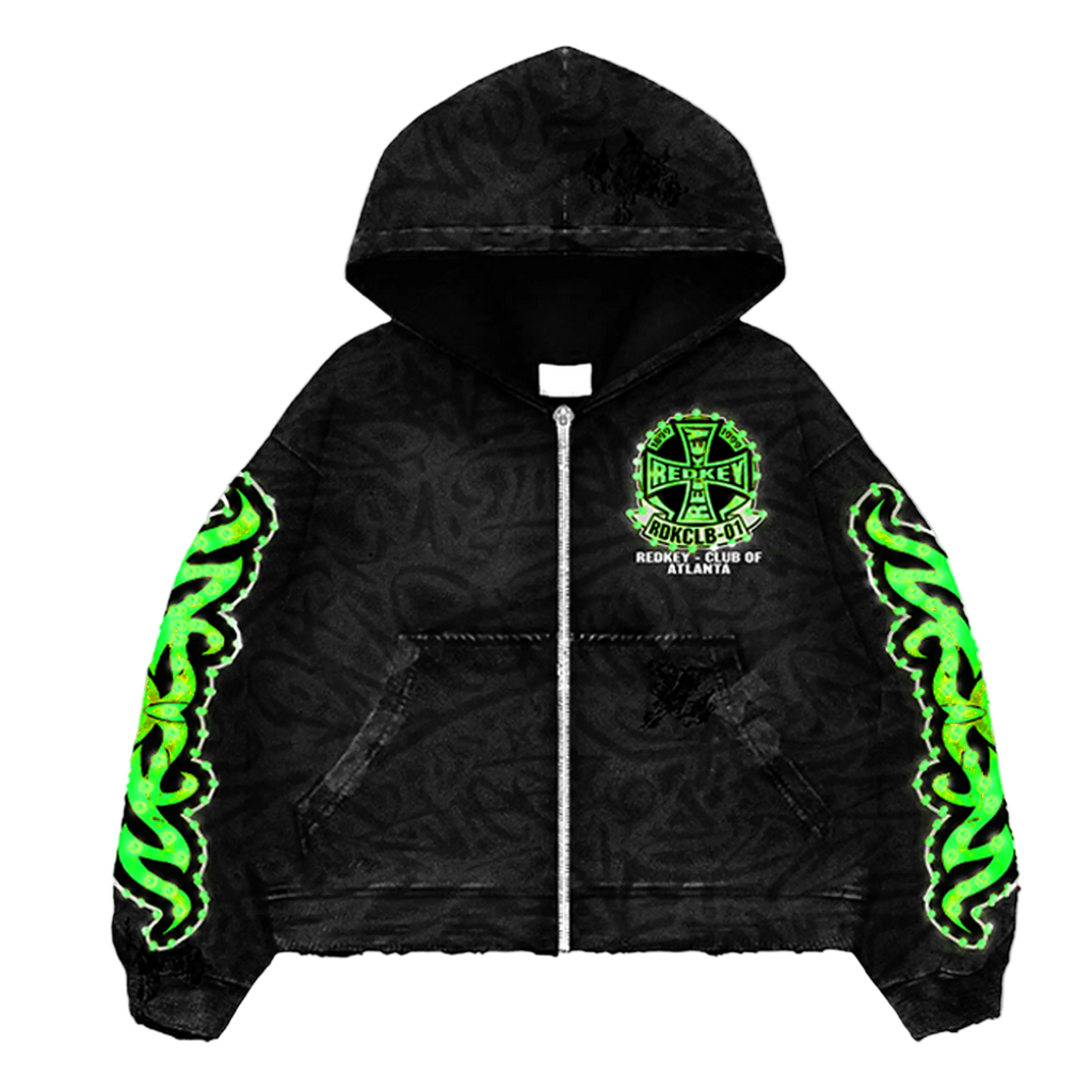“ROGUE GRAFFITI” GREEN ZIP UP